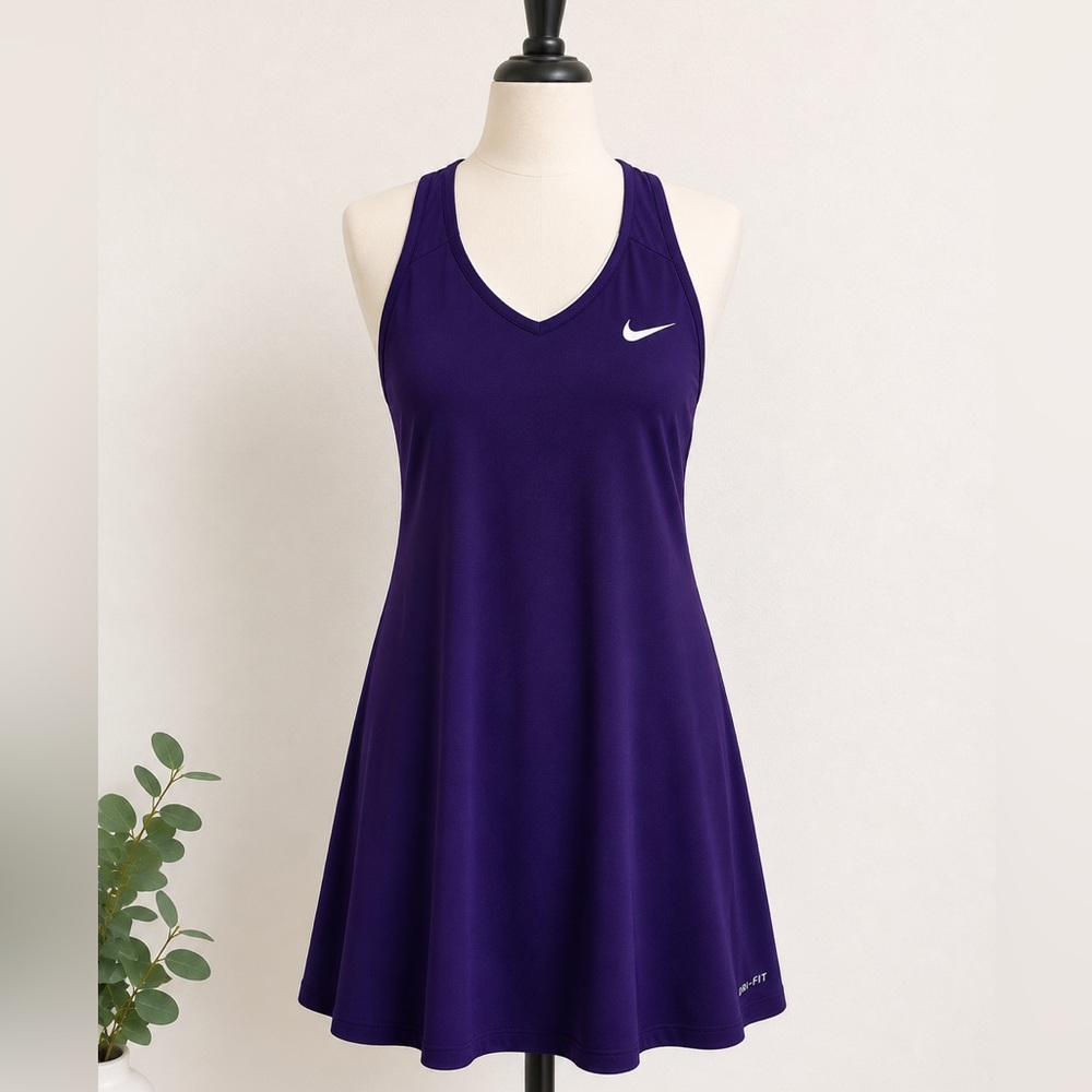 Nike Purple  Dri-Fit Court Pure Racerback Tennis Dress - Size Medium - Picture 5 of 6